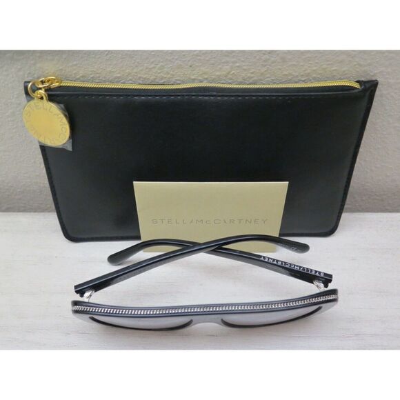 Stella McCartney SC0092S 001 Women's Black/Silver Mirror Lens Sunglasses $270+ - Picture 2 of 12